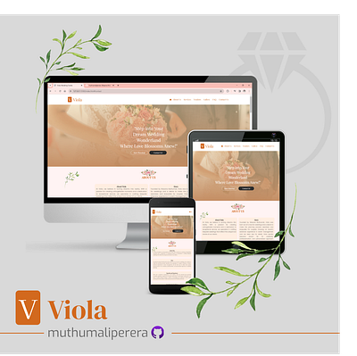 Viola - Wedding Event Planning front end development responsive web design ui webdesign wedding event planning
