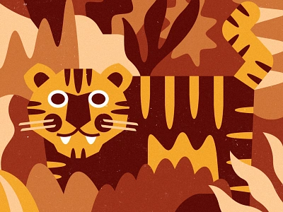 El Tigre animal branding character design eye flat graphic design icon illustration jungle leaf logo palm plant plants print shape stripes teeth tiger