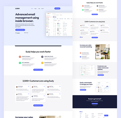 SaaS Application Website Landing Page analytics automation business conversion customer figma landing page saas saas landing page saas website startup ui uiux uiux design ux website