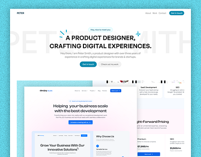 Creative Portfolio Website design framer landing page portfolio product design template ui ux web design