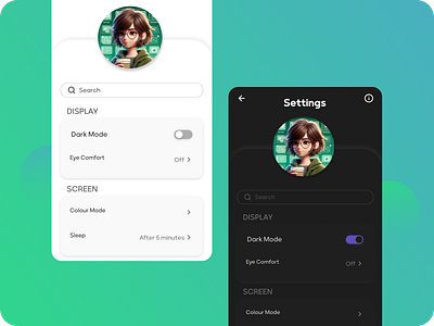 Settings - DailyUI 007 dailyui figma mobile settings ui