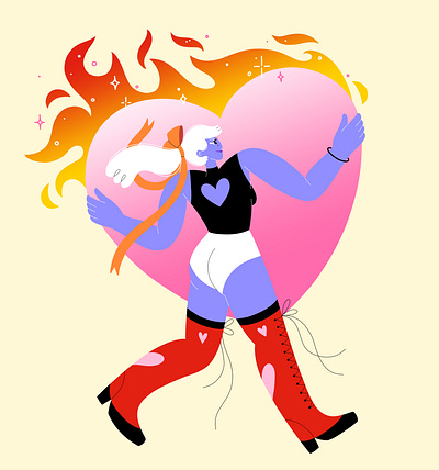 Romantic Girl design illustration
