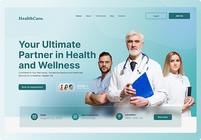 HealthCare Landing Page apps branding care design health healthcare hospital medical treatment ui ux webapp website