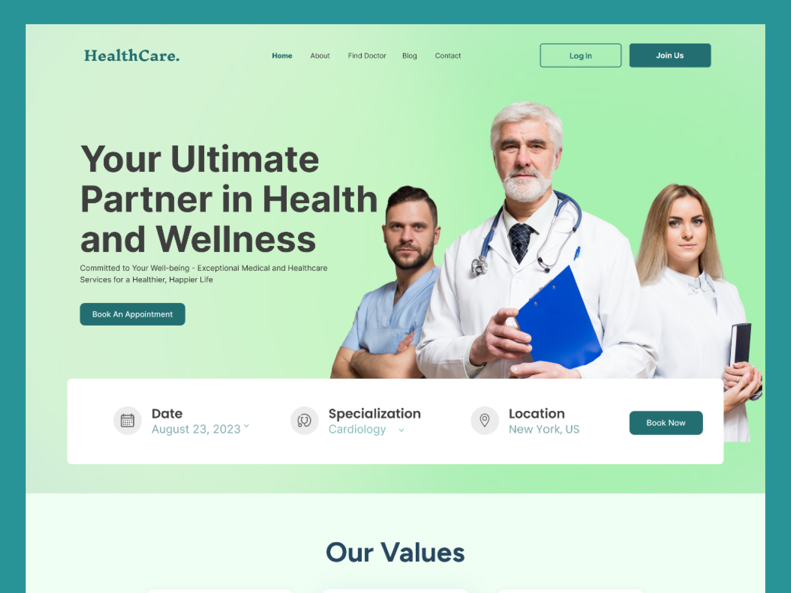 HealthCare Landing Page care landing page clinic website designinspiration doctor doctor website health healthcare home page hospital lab medical medical care medical design medicine modern healthcare ui user experience ux design web marketing website design