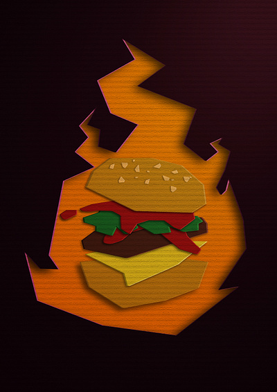 Burger in a Paper Cut style branding graphic design