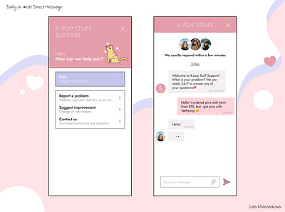 Daily UI #013 app design graphic design message support ui ux