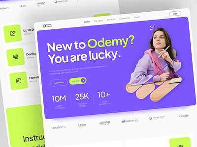 Odemy - Online Course Landing Page clean course course website learn learning online course online school school study teach web design website