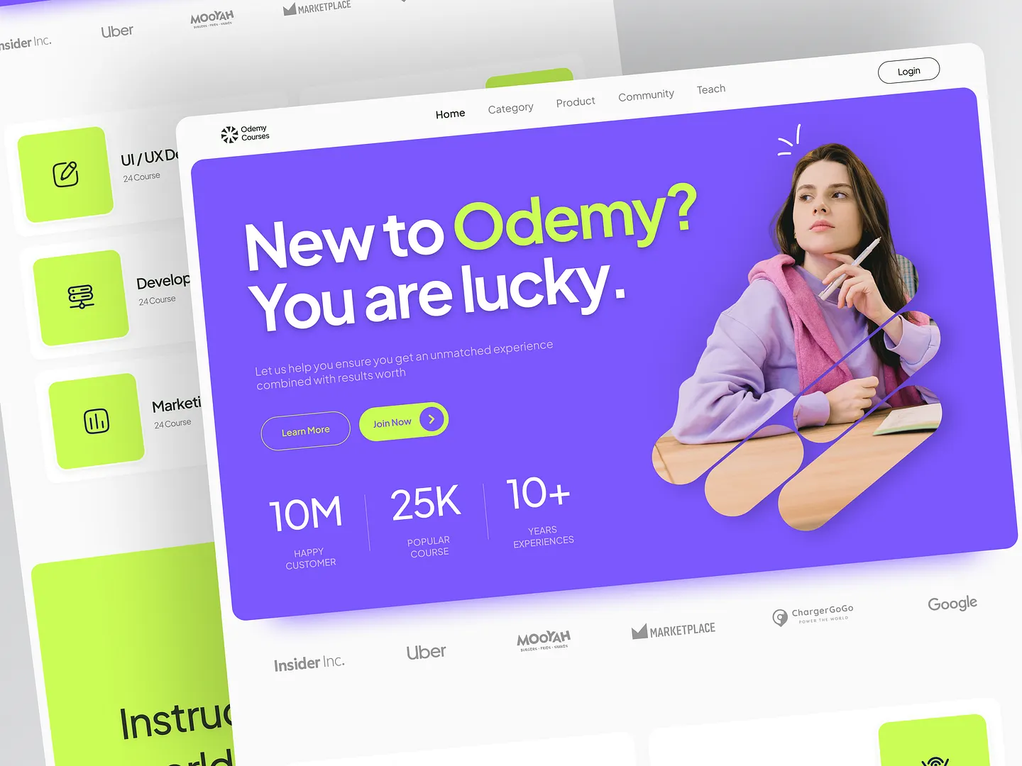 Engaging Online Course Website Design: Odemy Landing Page