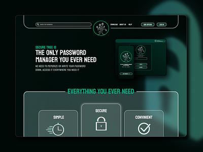 Password Manager - Landingpage app design graphic design header icon landing page landingpage lock modern modern landingpage modern website password manager password manager app security tree ui ux web page website