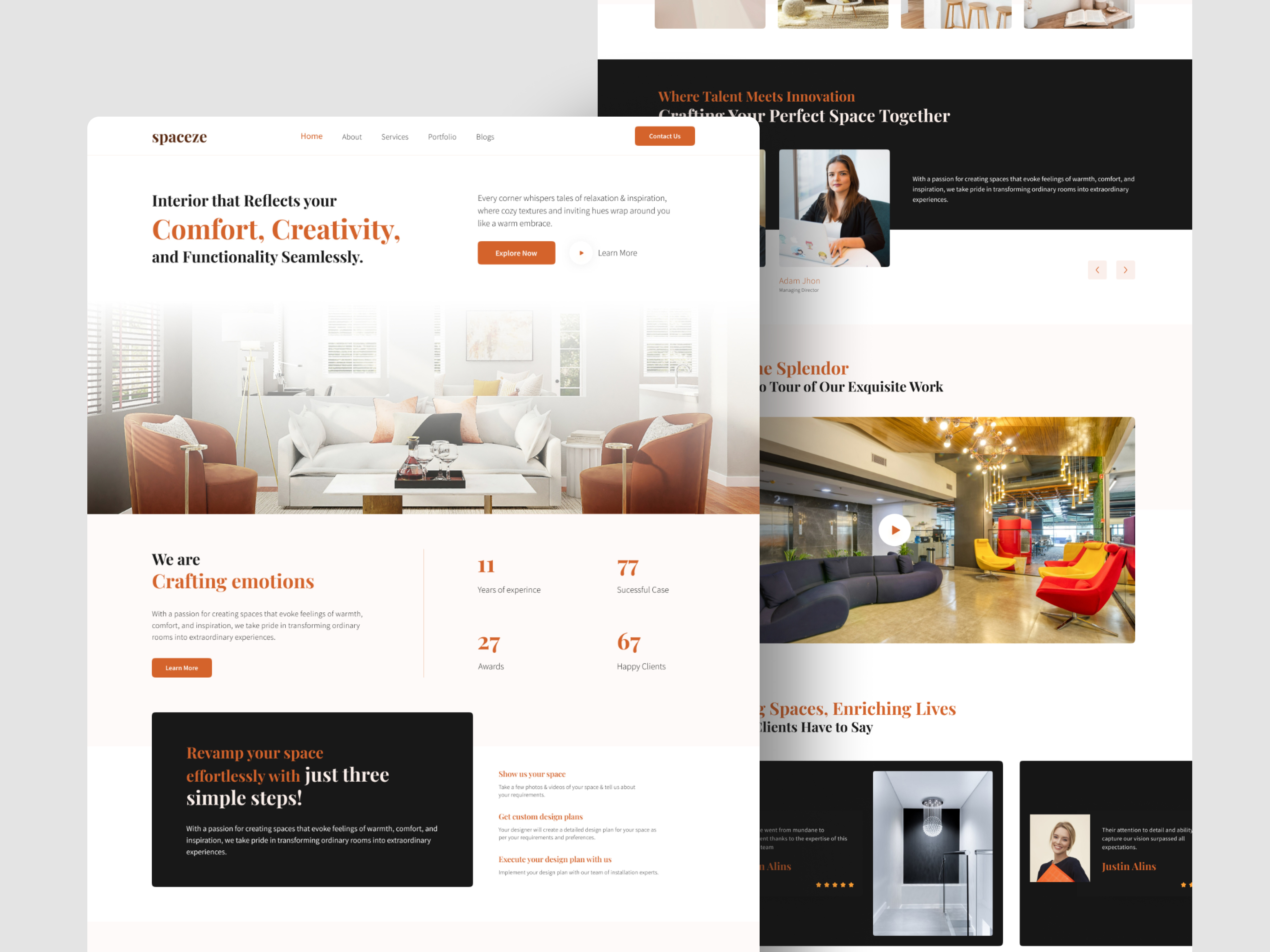 Interior Design Landing Page app dashboard interior landing page landing page landing page ui design real estate ui saas ui ui design ui designer ui ux ui ux design ui ux designer website design