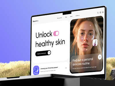 BloomBliss - Skincare E-Commerce Web 3d ai clean design e commerece landing page minimal skincare ui ux web website