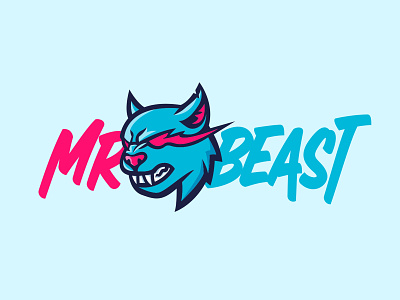 MrBeast agressive beast blue branding esports logo mascot monster mrbeast panther redesign sports streamer youtube