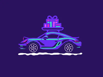 Porsche's with Presents automotive cayman illustration light rack offroad porsche presents roofrack snow tires winter