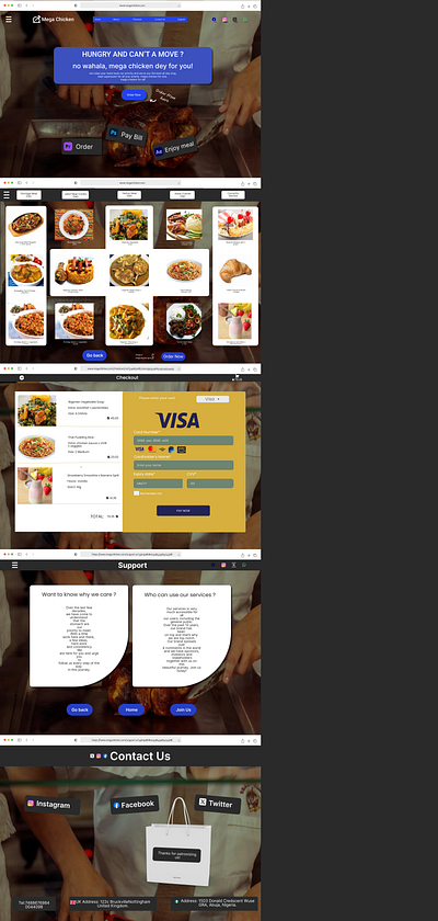 A Food App Full Landing Page #DailyUi003 please comment below. creditcardcheckout page design homepage landing page menu page ui ux