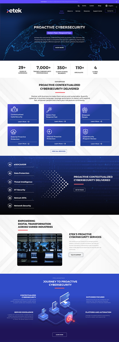 Etek Cybersecurity Website cybersecurity sketch ui website