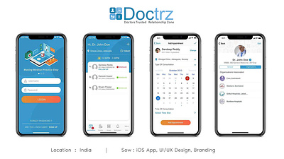 Doctrz Mobile App - Online clinic for doctors doctor app mobile app sketch ui