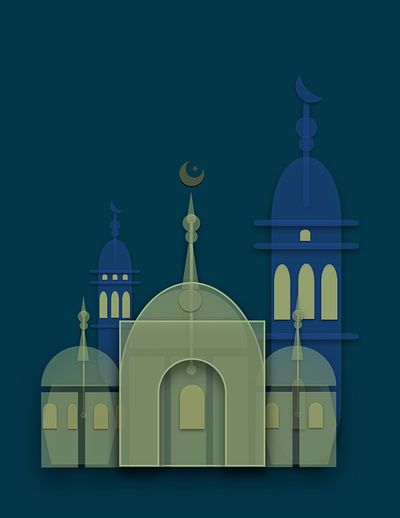 Islamic Buildings Illustration animation graphic design