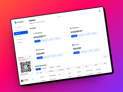 Pulsepay wallets fintech product design ui