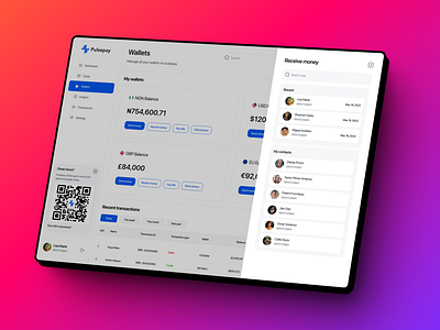 Receive money on pulsepay design fintech ui
