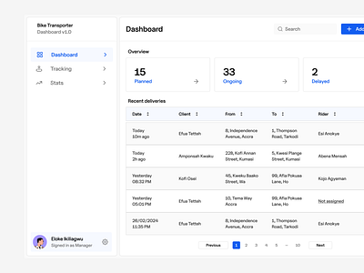 Logistics Dashboard. clean dashboard design logistics minimal saas ui uiux ux web