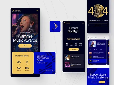 The Wammies — Mobile Website homepage landing page mobile music ui ux washington web web design website