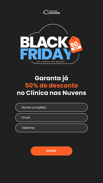 Clínica nas Nuvens - Black Friday black friday design graphic design health healthtech product product design saúde tech ui ux ux design