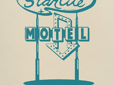 Star Lite Motel badge boogie design illustration midcentury sign neon sign retro vintage