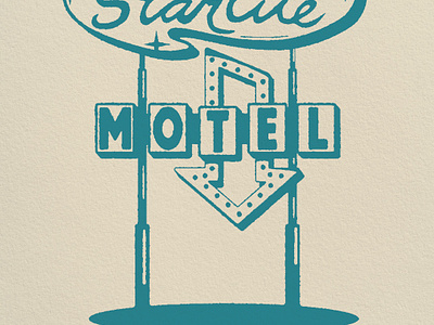 Star Lite Motel badge boogie design illustration midcentury sign neon sign retro vintage