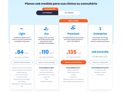 Clínica nas Nuvens - Preços e Planos design graphic design health healthtech product product design saúde tech ui ux ux design