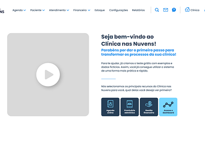 Clínica nas Nuvens - Teste Grátis (sistema) design design system graphic design health healthtech landing page product product design saúde tech ui ux ux design