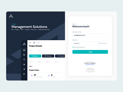 Log In app clean dashboard flat layout log in login management onboarding product page signup solutions ui ux web webapp