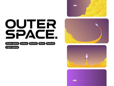 Outer space background graphic design illustration launch light speed nebula outer space rocket sky space stars vector wallpaper