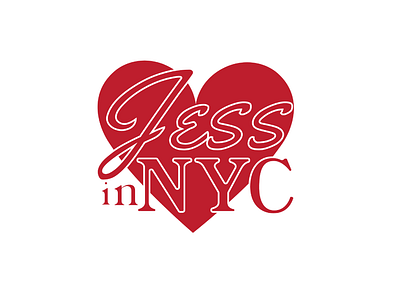 Jess in NYC YouTuber logo branding graphic design heart logo youtuber