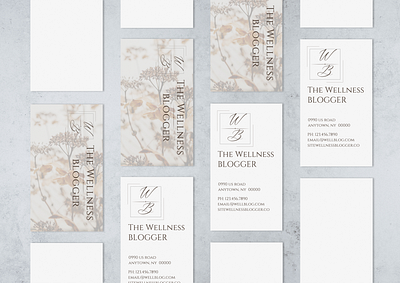 Wellness Blogger Business Card Design No. 1 blogger card business card canva customizable double sided business card etsy fertile optimism instant download monogram business card wellness card