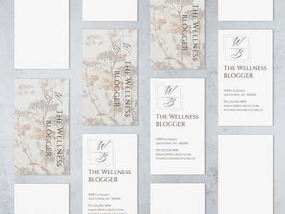 Wellness Blogger Business Card Design No. 1 blogger card business card canva customizable double sided business card etsy fertile optimism instant download monogram business card wellness card