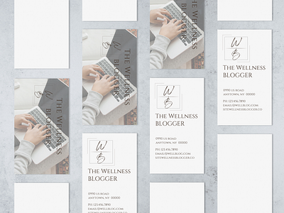 Wellness Blogger Business Card Design No. 2 blogger card business card canva customizable etsy fertile optimism instant download monogram business card wellness card