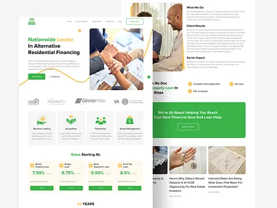 Home Page Alternative Residental Finance Website Design alternative design finance financing home page homepage loan page page design resident ui ui design ux ux design web web design website website design