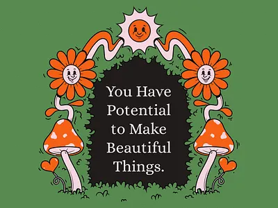 Grateful Person adobe illustrator branding cartoon character illustration cute illustration design good person graphic design illustration mushroom art mushroom illustration poster design quotes retro mascot sun illustration sunflower art sunflower illustration vintage cartoon vintage mascot visual graphic