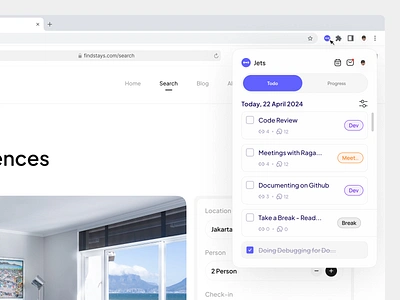 Jets - Productivity Website Extension chrome extension extension plugin product design productivity website saas task management todo todo app todo website todoist todolist tracker tracker website ui ui design uiux web design website widget