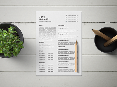 Resume design graphic design