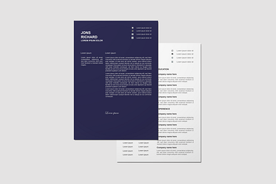 Cover letter and resume design graphic design