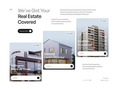 Real Estate Website Section - Kuvkiland airbnb building design hero section house house rent house selling property real estate ui user interface ux web design website