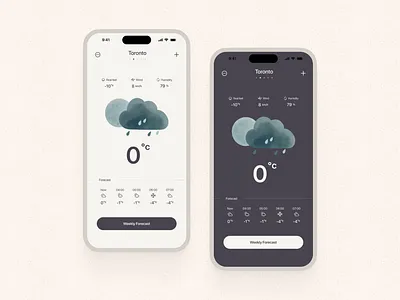 Weather App dark mode design ios lightmo ui weather app