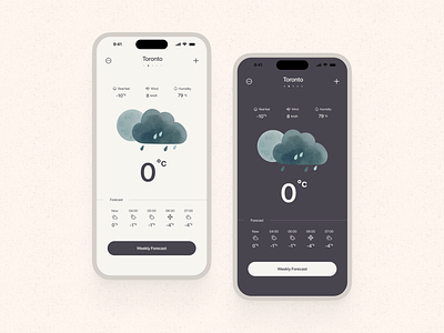 Weather App dark mode design ios lightmo ui weather app