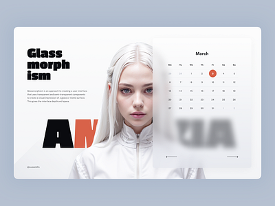 Glassmorphism UI/UX: a Сalendar UI Сomponent calendar design glassmorphism ui ux web design