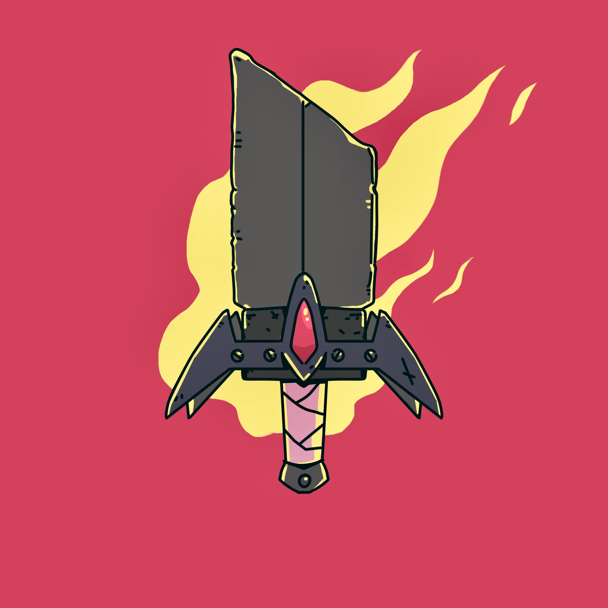 Swordtember - Dragonslayer art branding challenge daily design flat flat illustration graphic design illustration ipad procreate sword swordtember ui