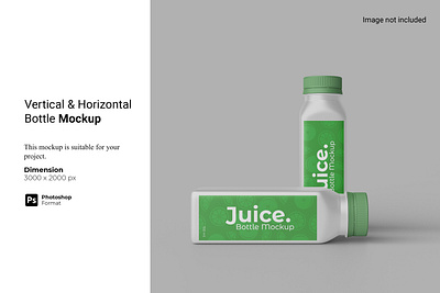 Vertical and Horizontal Bottle Mockup liquid