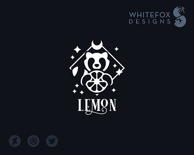 Lemon lemon logo moon raccoon stars