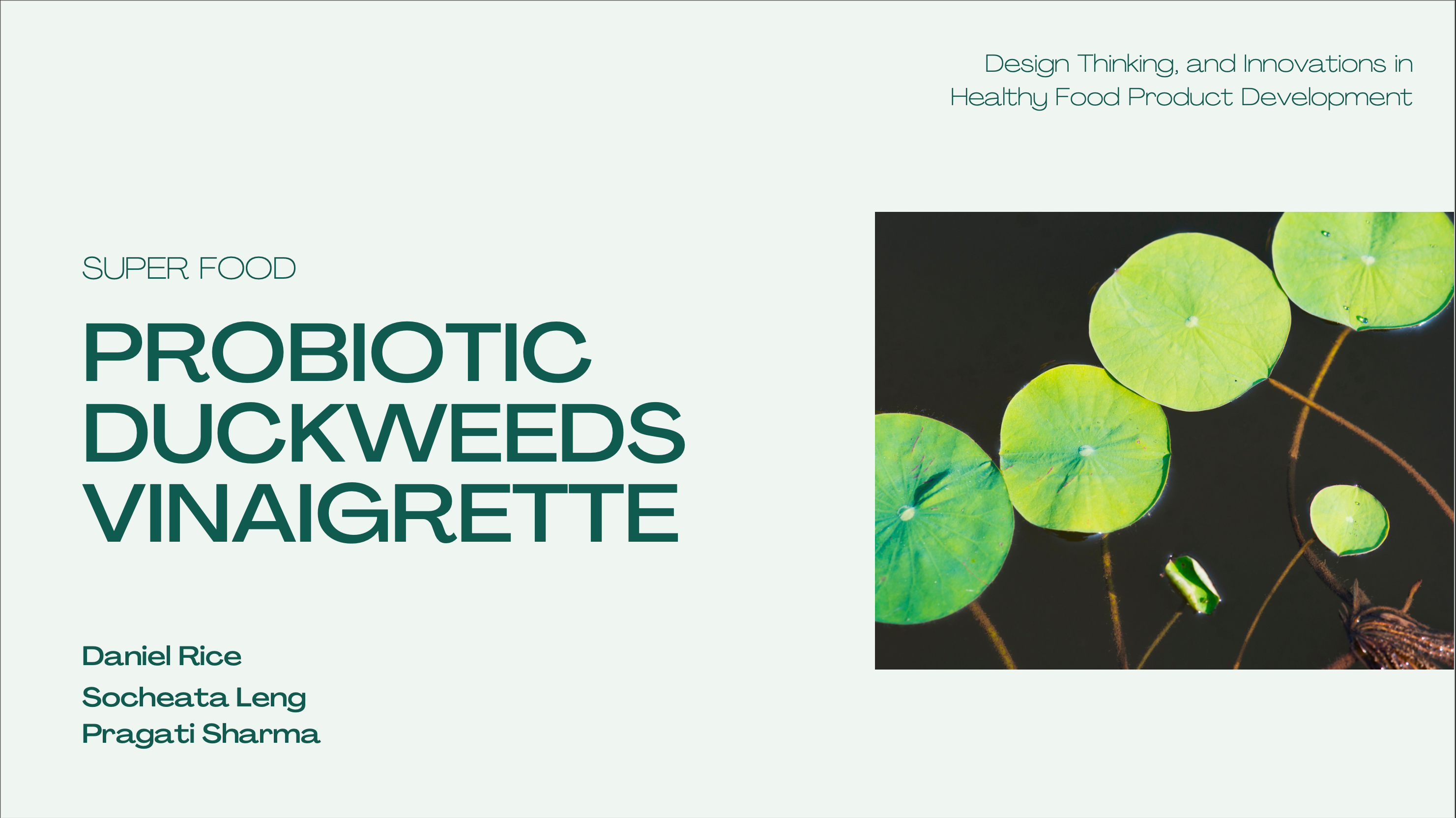 Probiotic qualities of Duckweed presentation