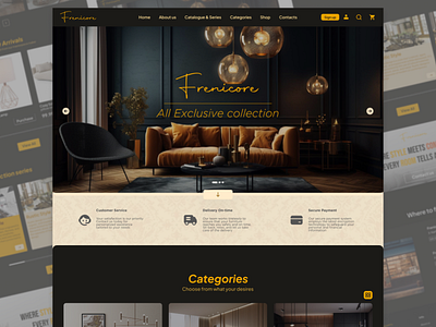 Frenicore - UI Furniture Web design concept design figma frenicore furniture graphic design ui uidesign web webdesign website